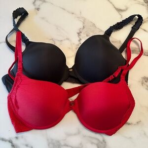 Natori Red and Black Lace Bras